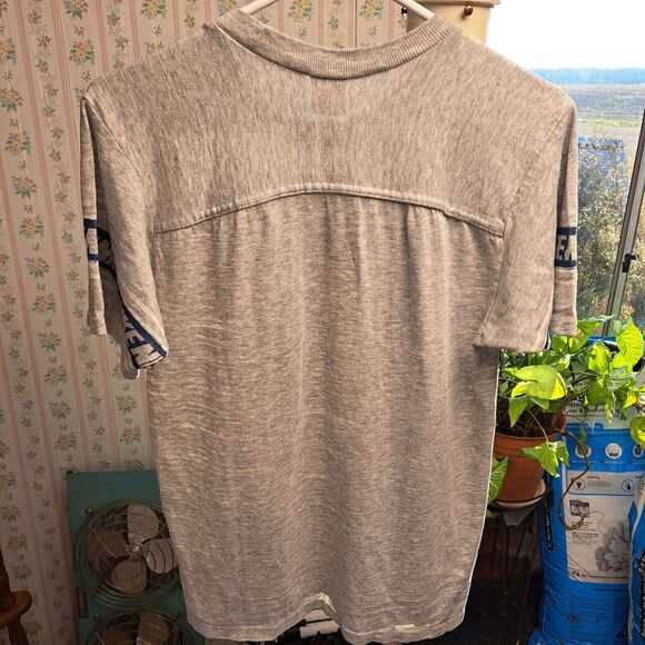 Vintage Gray NIKE Spell Out Striped Arm Logos T Shirt 70s 80s Sportswear Tag M - Picture 2 of 12